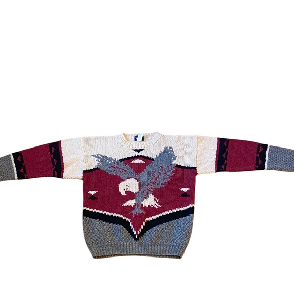 Vintage Woolrich Knit Sweater Eagle Pullover American Western 100% Wool Men’s ML - Picture 3 of 8